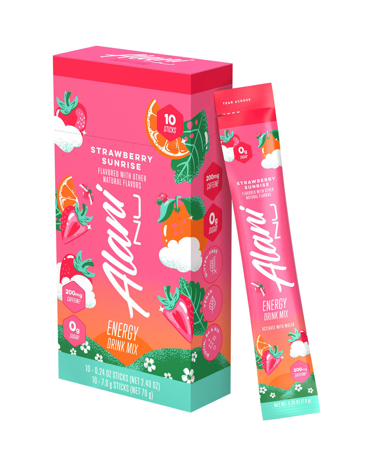 Strawberry Sunrise Energy Mix Sticks, 10-Pack
