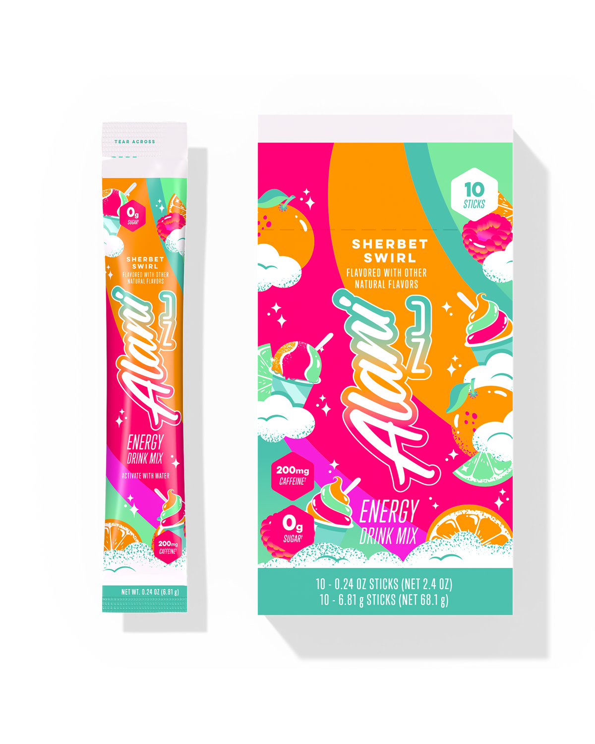 Sherbet Swirl Energy Drink Mix Sticks, 10-Pack