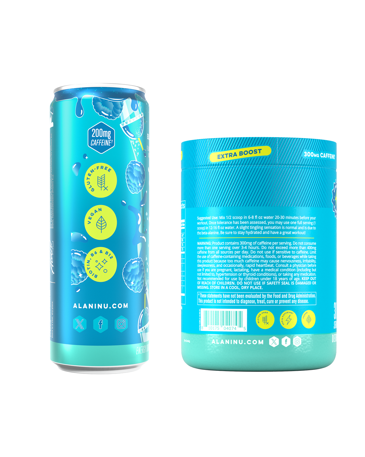 Blue Slush Matching Energy Drink and Pre-Workout+ Set