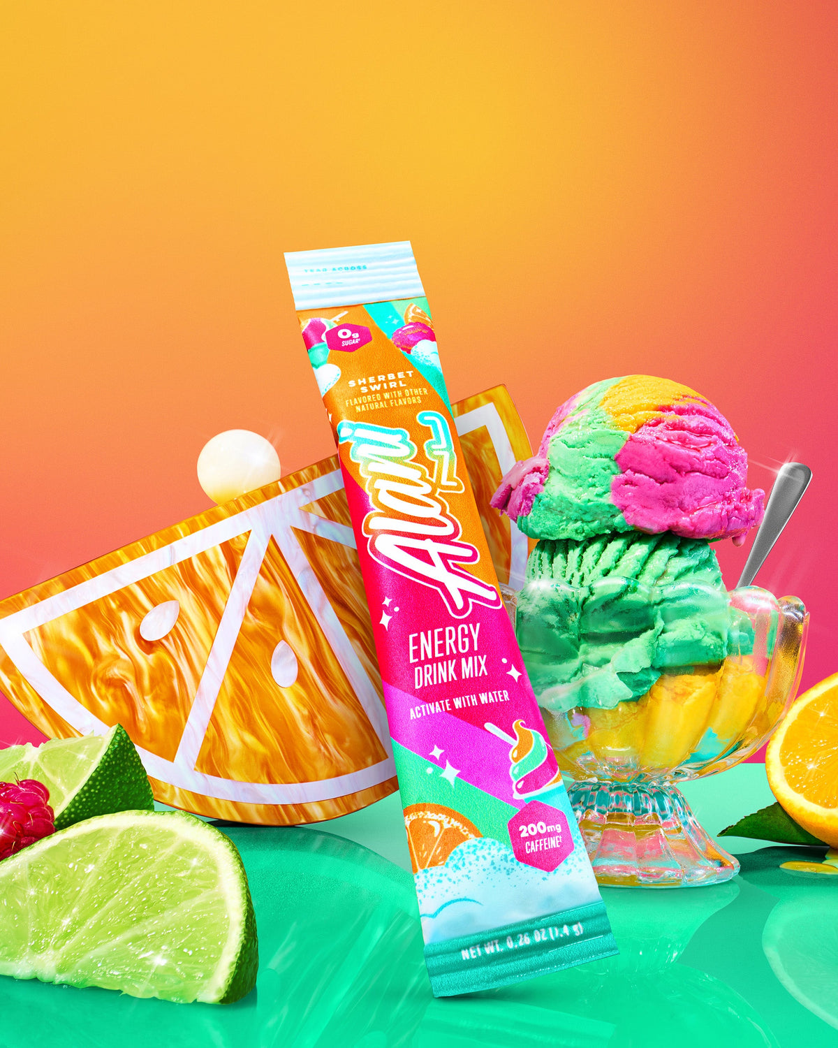 Sherbet Swirl Energy Drink Mix Sticks, 10-Pack