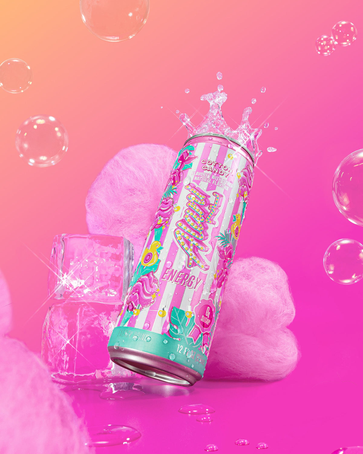 Cotton Candy Zero-Sugar Energy Drink, 12-Pack