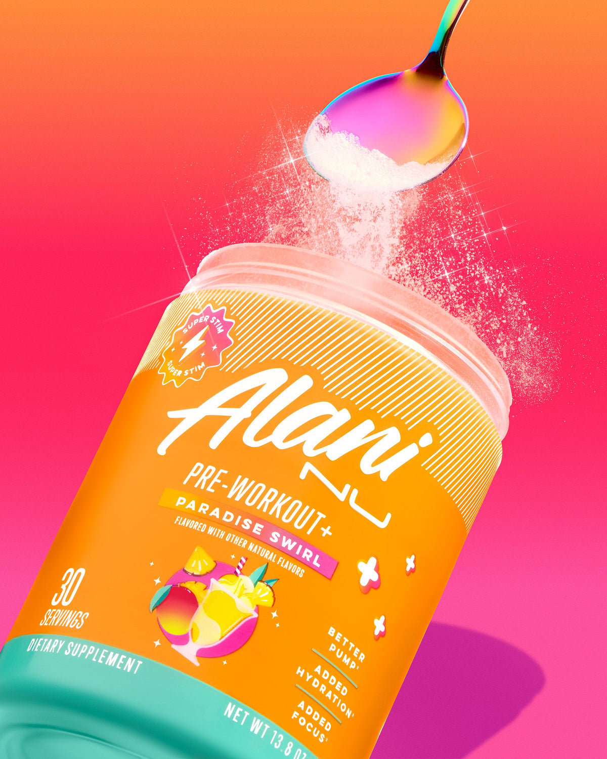Paradise Swirl Pre-Workout+ Supplement, 30 Servings
