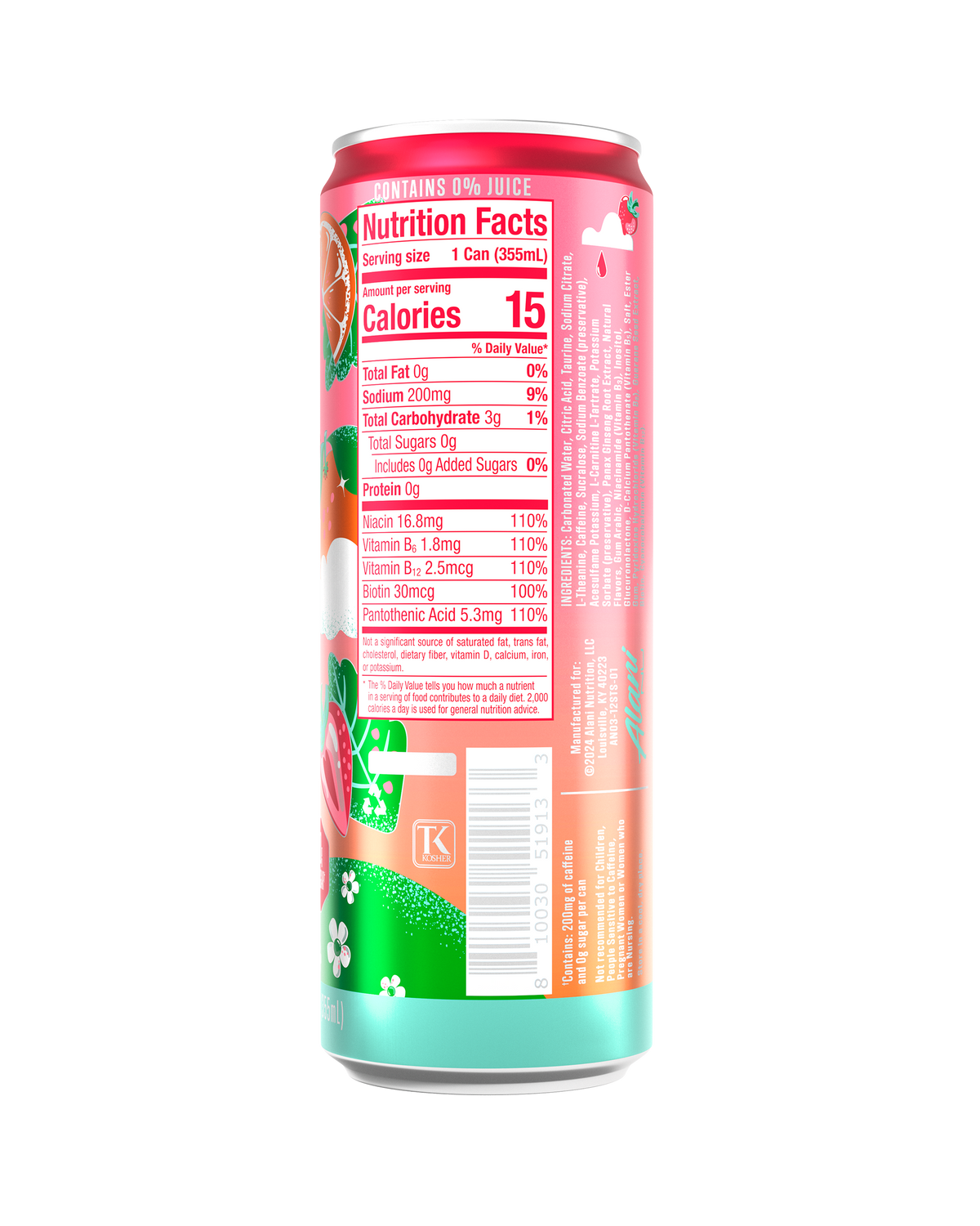 Strawberry Sunrise Zero-Sugar Energy Drink, 12-Pack