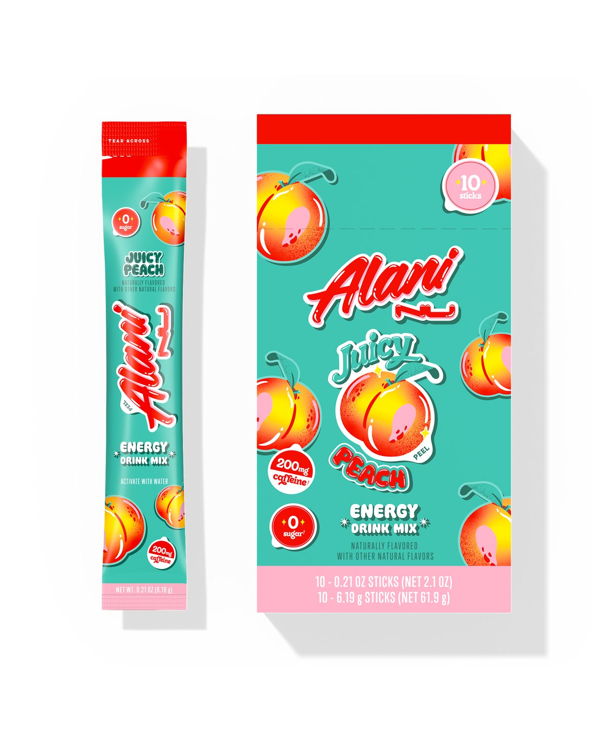 Juicy Peach Portable Energy Drink Mix, 10-Pack
